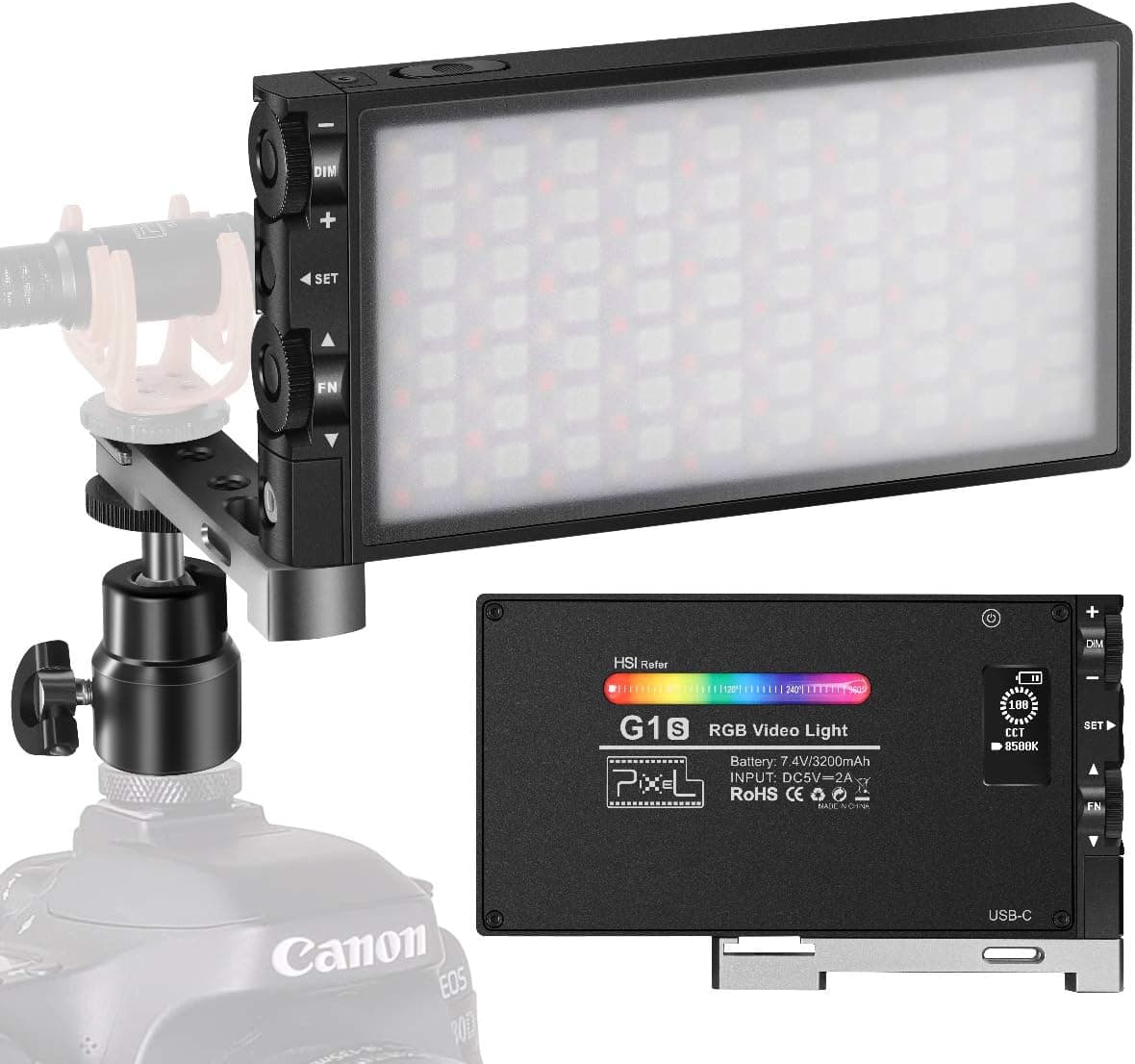 Pixel G1s RGB LED Videoleuchte