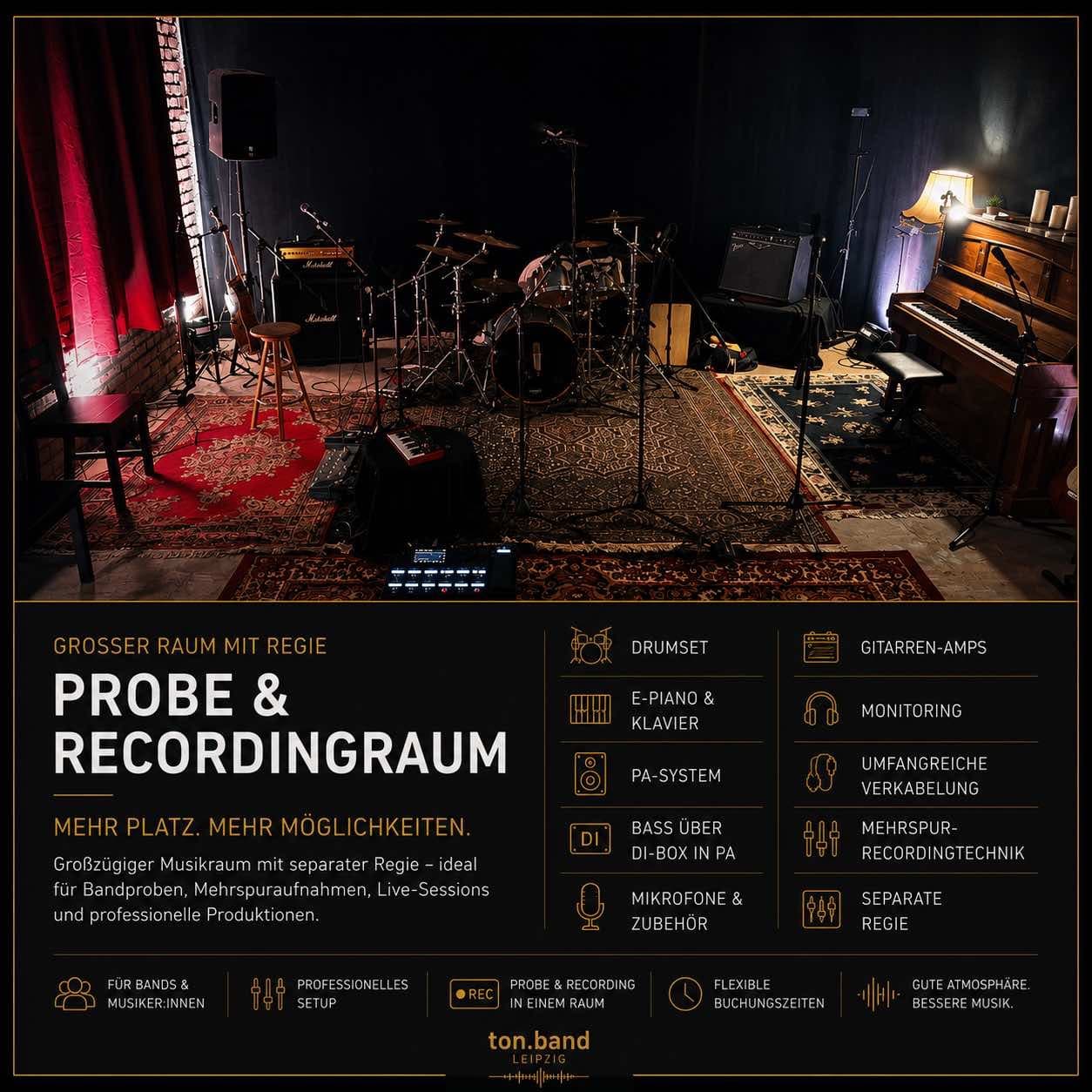 Großer Probe- & Recordingraum